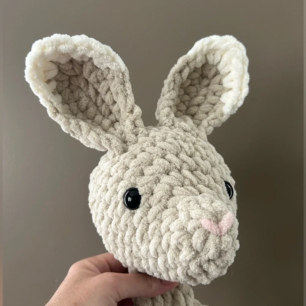 Handcrafted crochet bunny rabbit knotted snuggler lovey - Picture 3 of 4